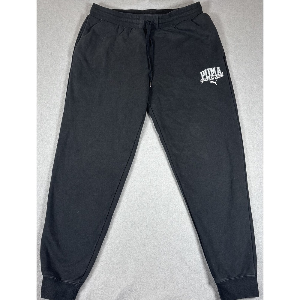 Puma Sports Club Unisex Sweatpants Black Embroidered Logo Performance Outdoor XL